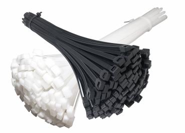 Kabelbinder Industriequalität 370 x 7,6 mm weiß, 100 Stück